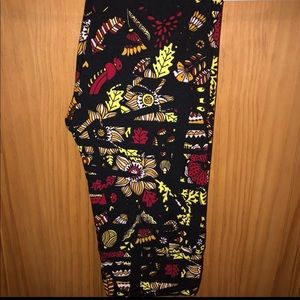 NWT OS LLR Multicolor Neon Floral Print Leggings